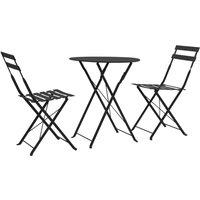 Berkfield Home 3 Piece Bistro Set Steel Black