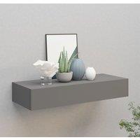 Berkfield Home Wall-mounted Drawer Shelf Grey 60x23.5x10cm MDF | Size: 60x23.5x10 cm