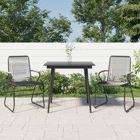 Berkfield Home 3 Piece Garden Dining Set Black PVC Rattan