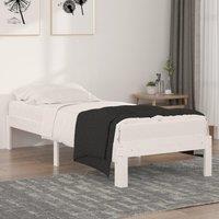 Berkfield Home Bed Frame White Solid Wood 75x190 cm Small Single
