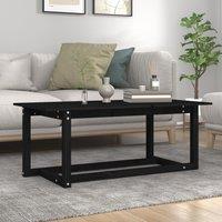 Berkfield Home Coffee Table Black 110x55x45 cm Solid Wood Pine | Size: 110 x 55 x 45 cm