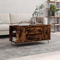 Berkfield Home Coffee Table Smoked Oak 102x44.5x50 cm Engineered Wood in Brown