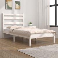 Berkfield Home Bed Frame White Solid Wood Pine 100x200 cm