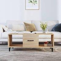 Berkfield Home Coffee Table Sonoma Oak 102x50x40 cm Engineered Wood in Brown | Size: 102 x 50 x 40 cm