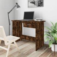 Berkfield Home Desk Smoked Oak 100x50x76 cm Engineered Wood in Brown | Size: 100 x 50 x 76 cm