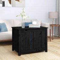 Berkfield Home Coffee Table Black 71x49x55 cm Solid Wood Pine | Size: 71 x 49 x 55 cm