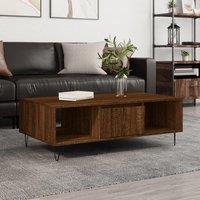 Berkfield Home Coffee Table Brown Oak 104x60x35 cm Engineered Wood | Size: 104 x 60 x 35 cm