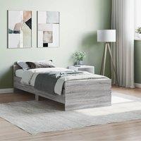 Berkfield Home Bed Frame Grey Sonoma 75x190 cm Small Single Engineered Wood