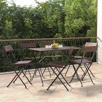 Berkfield Home Folding Bistro Chairs 6 pcs Brown Poly Rattan & Steel
