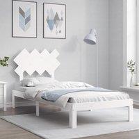 Berkfield Home Bed Frame with Headboard White 90x200 cm Solid Wood