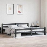 Berkfield Home Bed Frame Dark Grey Solid Pinewood 200x200 cm