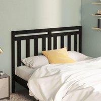 Berkfield Home Bed Headboard Black 166x4x100 cm Solid Wood Pine | Size: 166 x 4 x 100 cm
