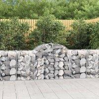 Berkfield Home Arched Gabion Baskets 5 pcs 200x50x80/100 cm Galvanised Iron in Silver