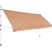 Berkfield Home Manual Retractable Awning 350 cm Yellow & Blue Stripes