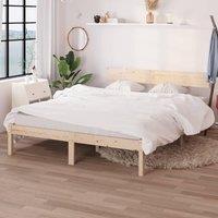 Berkfield Home Bed Frame Solid Wood Pine 140x200 cm in Brown