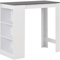 Berkfield Home Bar Table with Shelf White 110x50x103 cm | Size: 110 x 50 x 103 cm