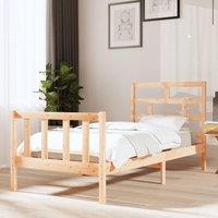 Berkfield Home Bed Frame Solid Wood Pine 90x200 cm in Brown
