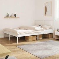 Berkfield Home Metal Bed Frame with Headboard White 160x200 cm