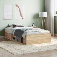 Berkfield Home Bed Frame Sonoma Oak 90x200 cm in Brown