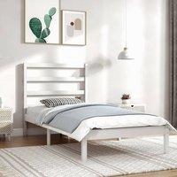 Berkfield Home Bed Frame White Solid Wood Pine 90x200 cm Single