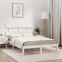 Berkfield Home Bed Frame White Solid Wood 200x200 cm