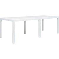 Berkfield Home Garden Table White 220x90x72 cm Plastic Rattan Look | Size: 220 x 90 x 72 cm