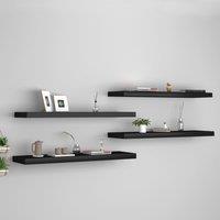 Berkfield Home Floating Wall Shelves 4 pcs Black 90x23.5x3.8 cm MDF