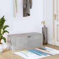 Berkfield Home Wall Shoe Cabinet Concrete Grey 100x35x38 cm Engineered Wood | Size: 100 x 35 x 38 cm