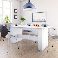 Berkfield Home Dining Table White 180x90x76 cm Engineered Wood | Size: 180 x 90 x 76 cm
