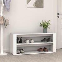 Berkfield Home Shoe Rack White 100x35x45 cm Engineered Wood | Size: 100 x 35 x 45 cm