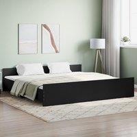 Berkfield Home Bed Frame with Headboard & Footboard Black 200x200 cm