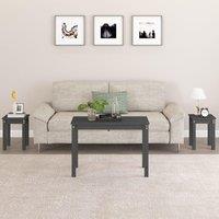 Berkfield Home Nesting Tables 3 pcs Grey Solid Wood Pine