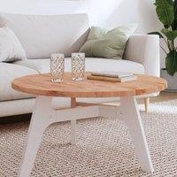 Berkfield Home Table Top 80x2.5 cm Round Solid Wood Beech in Brown | Size: 80x2.5 cm