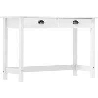 Berkfield Home Console Table Hill with 2 Drawers 110x45x74 cm Solid Pine Wood in White | Size: 110 x 45 x 74 cm