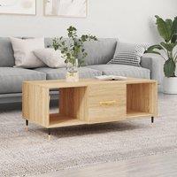 Berkfield Home Coffee Table Sonoma Oak 102x50x40 cm Engineered Wood in Brown | Size: 102 x 50 x 40 cm