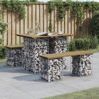 Berkfield Home Garden Bench Gabion Design 100x70x72 cm Impregnated Wood Pine in Brown | Size: 100 x 70 x 72 cm