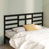 Berkfield Home Bed Headboard Black 206x4x104 cm Solid Wood Pine | Size: 206 x 4 x 104 cm