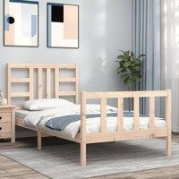 Berkfield Home Bed Frame with Headboard 90x200 cm Solid Wood in Brown