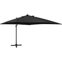 Berkfield Home Cantilever Umbrella with Pole & LED Lights Black 300 cm