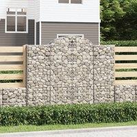 Berkfield Home Arched Gabion Baskets 4 pcs 200x50x160/180 cm Galvanised Iron in Silver
