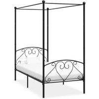 Berkfield Home Canopy Bed Frame Black Metal 90x200 cm