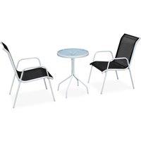 Berkfield Home 3 Piece Bistro Set Steel Black in Grey