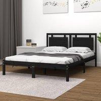 Berkfield Home Bed Frame Black Solid Wood 200x200 cm