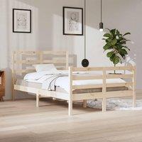 Berkfield Home Bed Frame Solid Wood Pine 120x200 cm in Brown | Size: Small Double