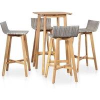 Berkfield Home 5 Piece Outdoor Dining Set Solid Acacia Wood in Brown