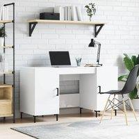 Berkfield Home Desk High Gloss White 140x50x75 cm Engineered Wood | Size: 140 x 50 x 75 cm