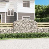 Berkfield Home Arched Gabion Basket 200x50x120/140 cm Galvanised Iron in Silver