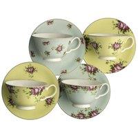 Aynsley China 'Archive Rose' Teacups & Saucers Set