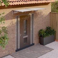 Berkfield Home Door Canopy Grey & Transparent 199x90 cm Polycarbonate in Clear