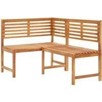 Berkfield Home Garden Corner Bench 140 cm Solid Acacia Wood in Brown